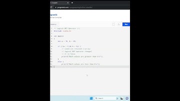 Logical NOT Operators in C Language || #shorts || #CloudCODE
