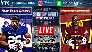 LIVE: Washington Commanders vs New York Giants NFL Week 15 Livestream/Play By Play