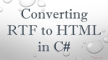 Converting RTF to HTML in C#