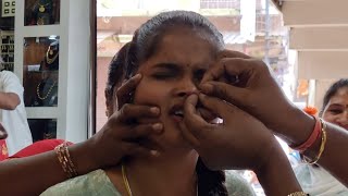 Nose Puericing For The First Time With Force Full Girl Cry