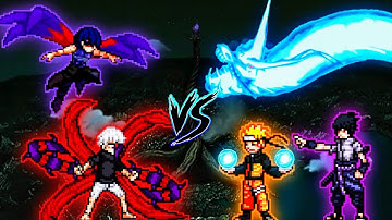 Ayato & Kaneki VS Naruto Shippuden & Sasuke FMS in Jump Force Mugen