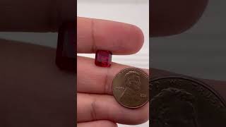 msx957 - Loose Synthetic Ruby Gemstone 8.0x8.0mm Asscher Shape AAA Quality