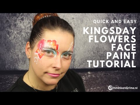 Kingsday Flowers Face Paint Tutorial | Quick Face Paint Tutorial | 2 Minute Face Paint