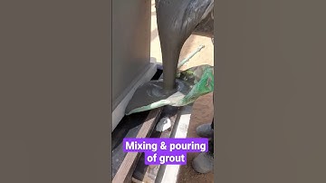 how to apply grout in  base of steel column 5cm thickness #groutingmixture#construction