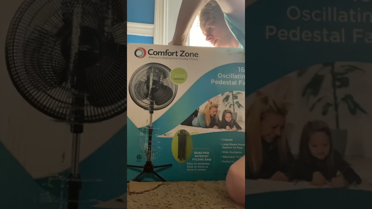 Unboxing comfort zone 16” oscillating pedestal fan