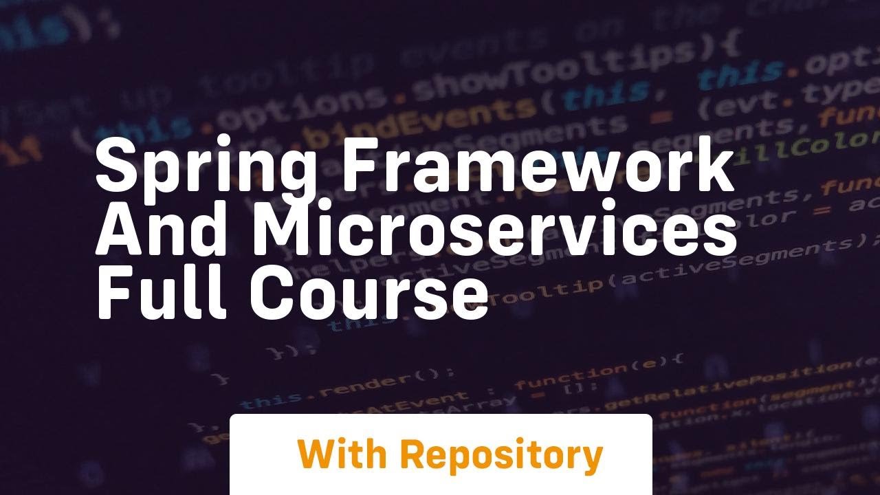 spring framework and microservices full course - YouTube