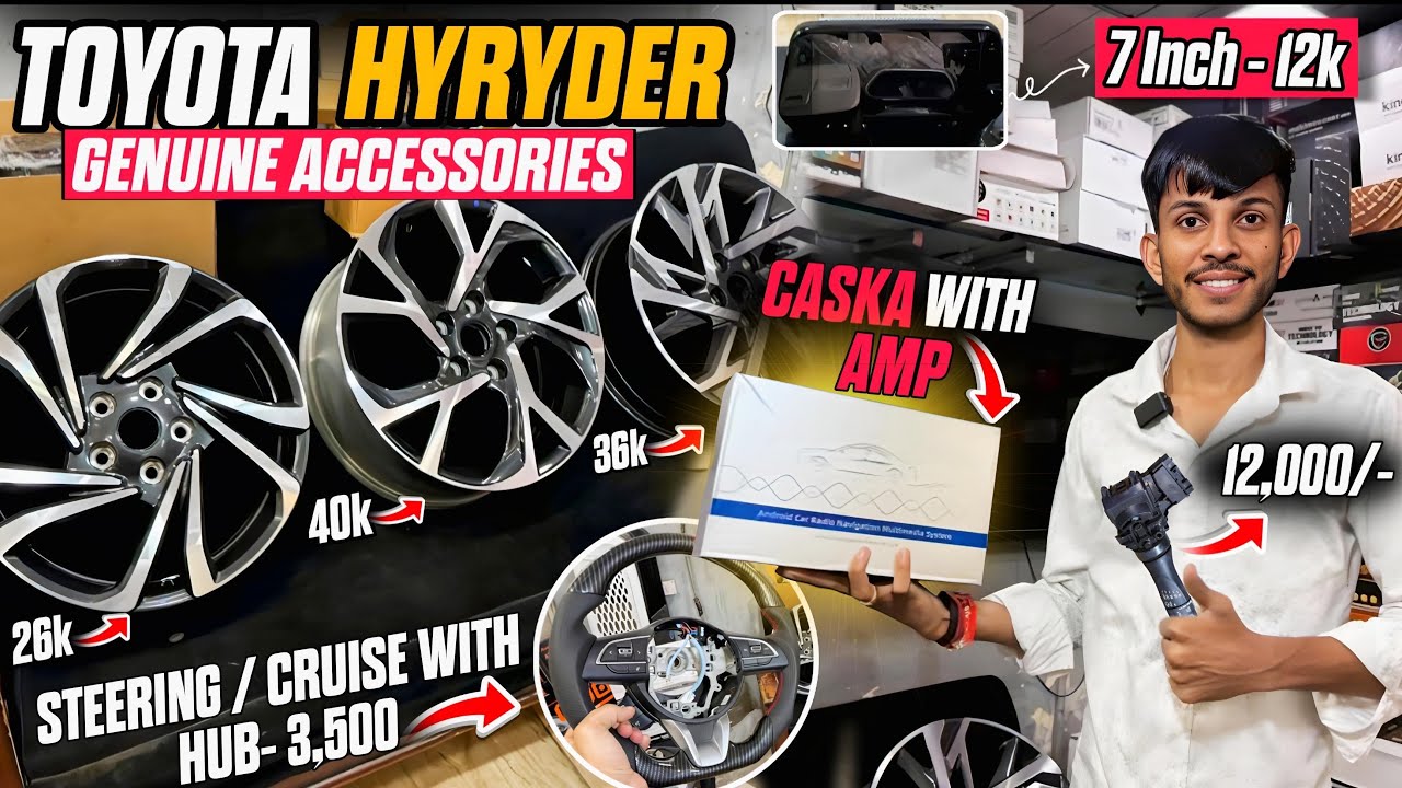 HYRYDER 2026 ACCESSORIES WITH PRICE✅ CASKA IN HYRYDER ✅ TOYOTA HYRYDER MODIFIED✅ HYRYDER ACCESSORIES