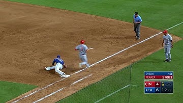 CIN@TEX: Odor charges a grounder to nab Peraza in 9th