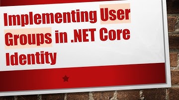Implementing User Groups in .NET Core Identity