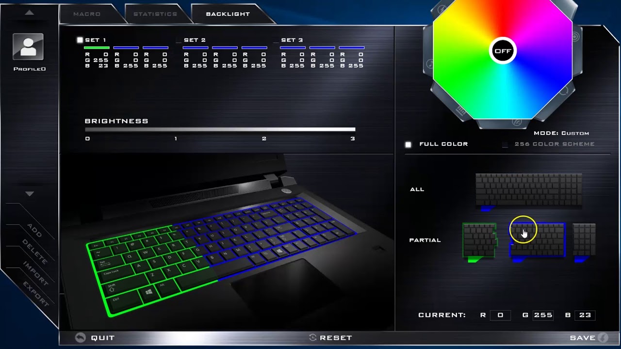 how to change keyboard color on lenovo laptop