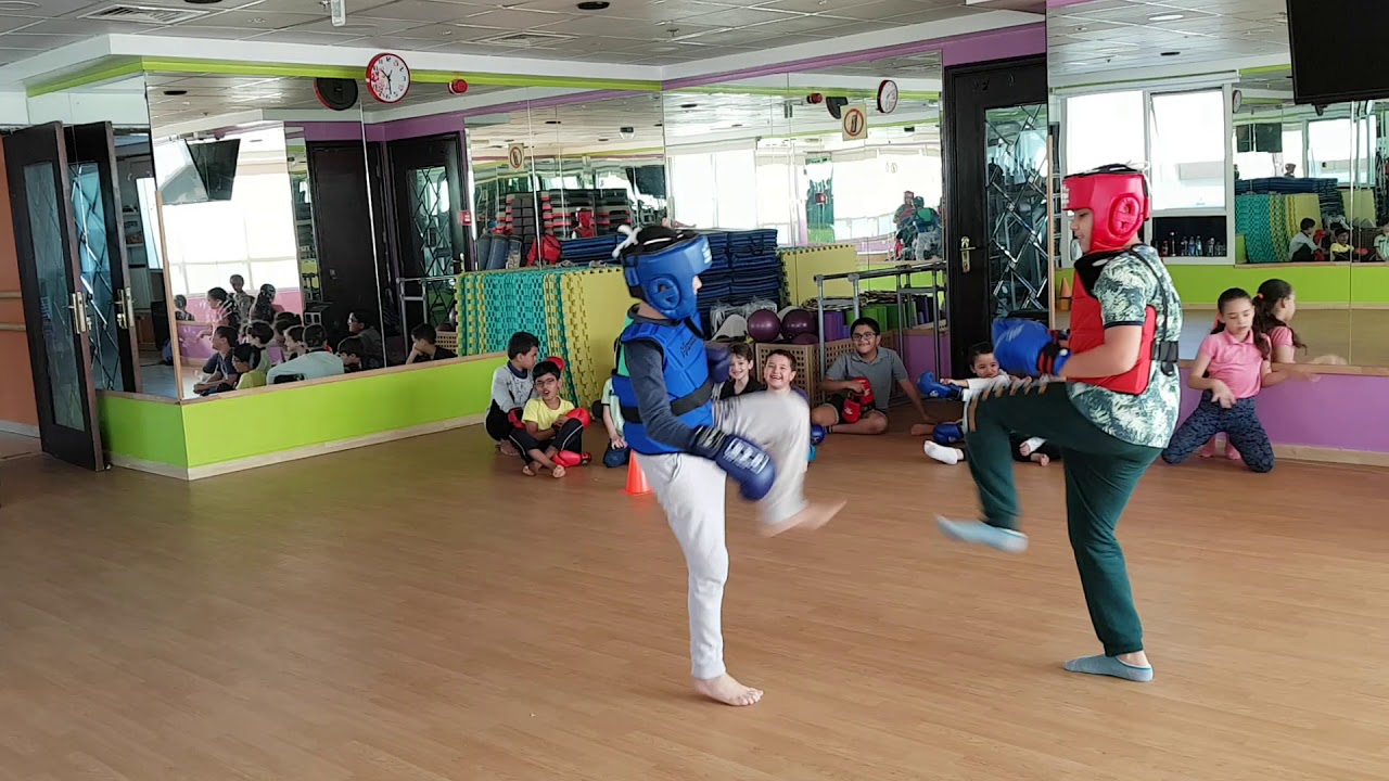 Kick boxing for kids Al Aqeeq ladies fitness centre in sharjah YouTube
