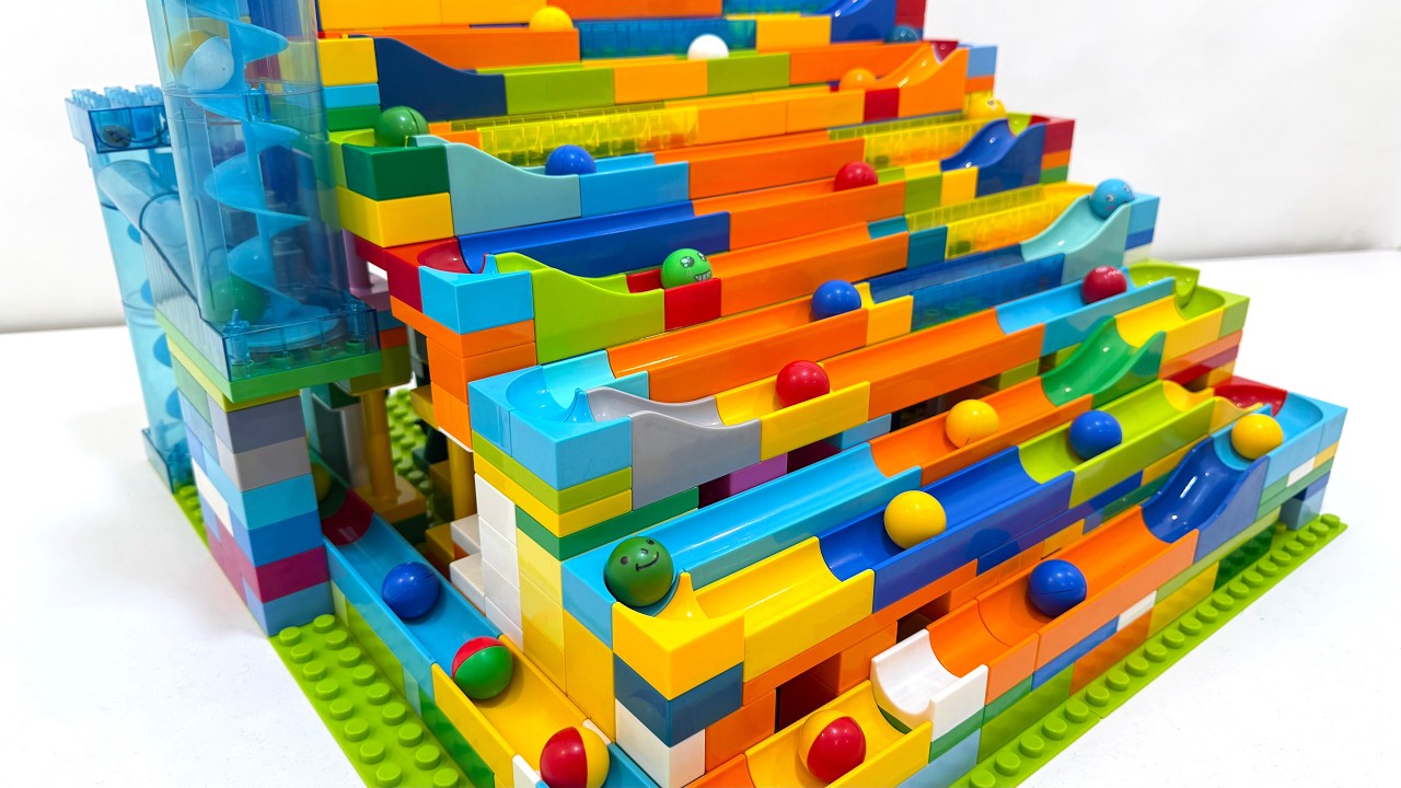 INSANE LEGO Duplo Marble Run 🏁 Rainbow Tracks Madness | Fast High Elevator Race ASMR 💫