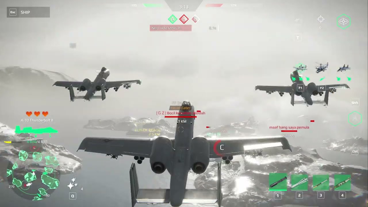 A-10 Thunderbolt II - 7 Kills 0 Death Ace Combat Control Full Gameplay - Modern Warships