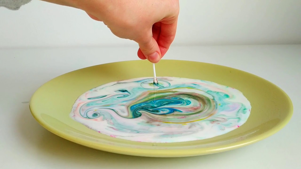 Home experiment with paints for kids and children | Magic Milk Painting