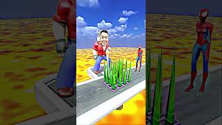 Spider-Man and Captain America Spiked Grid Road Challenge! #SpiderMan #CaptainAmerica #Hulk