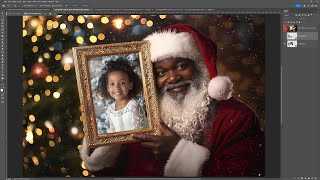 How to add your images into the Santa Frame Digital Templates screenshot 4