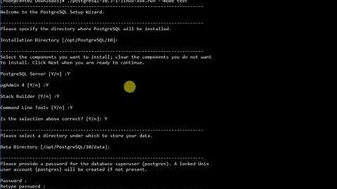 Installation of PostgreSQL Version 10.3 in Text Mode on a CentOS Linux