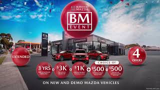 Burwood Mazda's 3 Day Sales Event Has Been Extended. Four incredible offers on every in-stock Mazda.