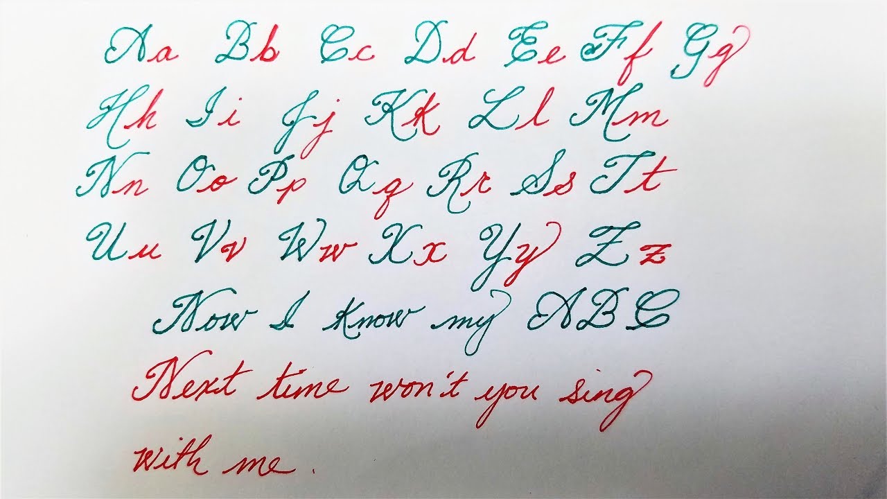 Cursive Writing ABC - YouTube