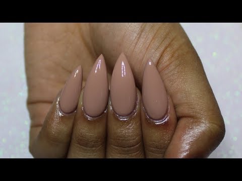 HOW TO: Turn REGULAR Nail Polish into GEL Polish | Nude Stiletto Nails