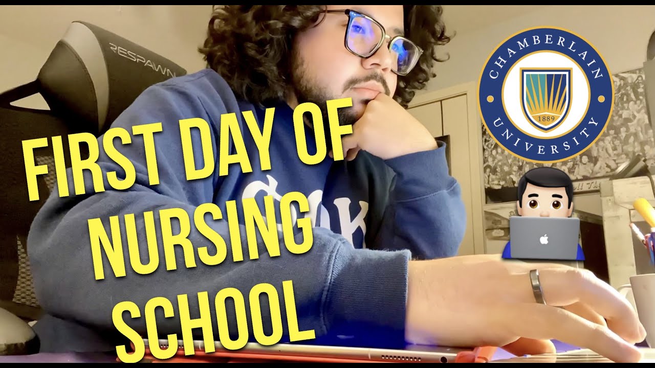 First Day of Nursing School Online 👨🏻‍💻 Nursing School VLOG