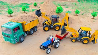 Jcb 3Dx Fully Loading Mud Sand Man Truck And Tractor Mahindra Arjun Novo Tractor