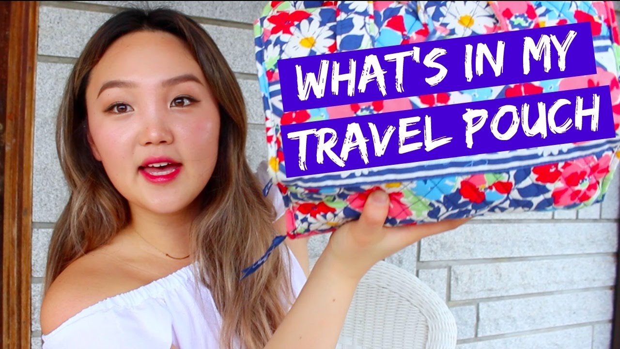 What's in My Travel Pouch & Makeup Bag for GUAM? hellolynnpark YouTube