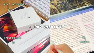 ipad pro 11" (M1/2021) unboxing + simple accessories 🍃 | psych student vlog