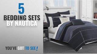 Top 10 Nautica Bedding Sets [2018]: Nautica Southport Cotton Comforter Set, Full/Queen, Blue/White