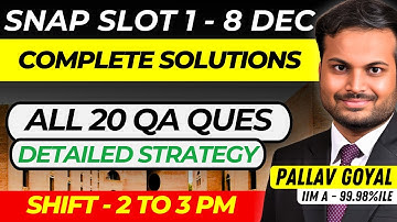SNAP SLOT 1 8 DECEMBER SHIFT 1 OFFICIAL QUANTS QUESTIONS | DETAILED SOLUTIONS INSIDE