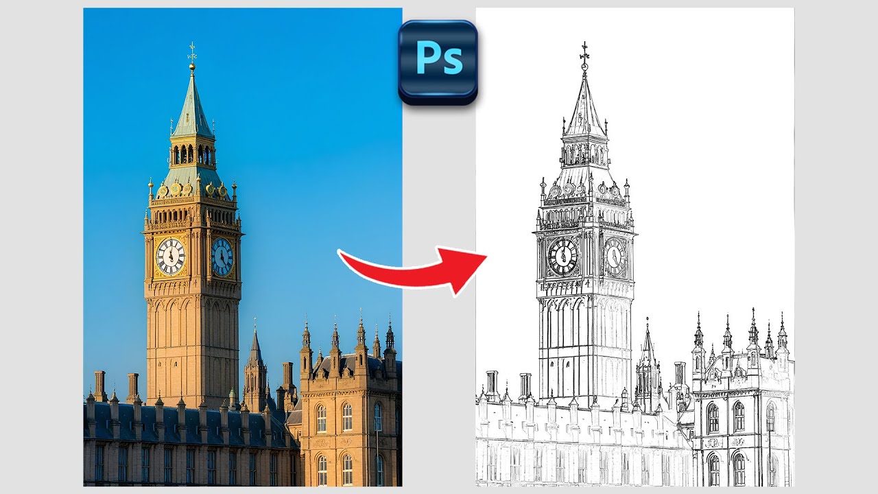 learn to extract line drawings from architectural pictures Photoshop ...