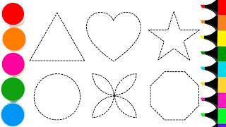 Easy 2D Shapes Drawing for Beginners | Drawing and Coloring a Cute Geometric Shapes