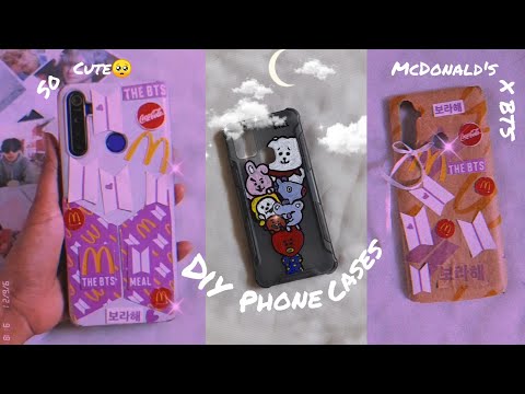 DIY KPOP Phone cases💜✨🌈 - let's decorate bts inspired phone cases♥️