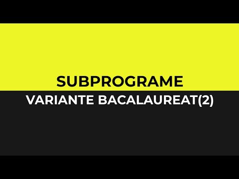 SUBPROGRAME VARIANTE BACALAUREAT INFORMATICA.Limbajul C++ - YouTube