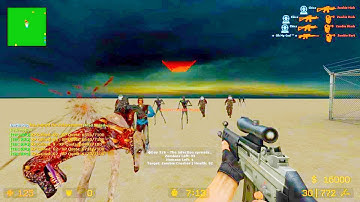 Counter Strike Source - Zombie Riot Mod Online Gameplay on Desert Base map