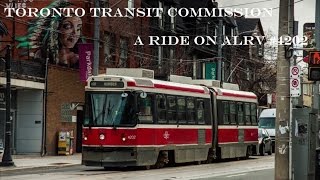 * click for more here is a ride aboard toronto transit commission
#4202, 1987 hawker siddeley canada alrv l3 streetcar. this streetcar
was working on rou...