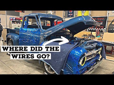 ENGINE BAY WIRE TUCK: 1953 Ford F100 351 Windsor/ Crown Vic Front End Swap