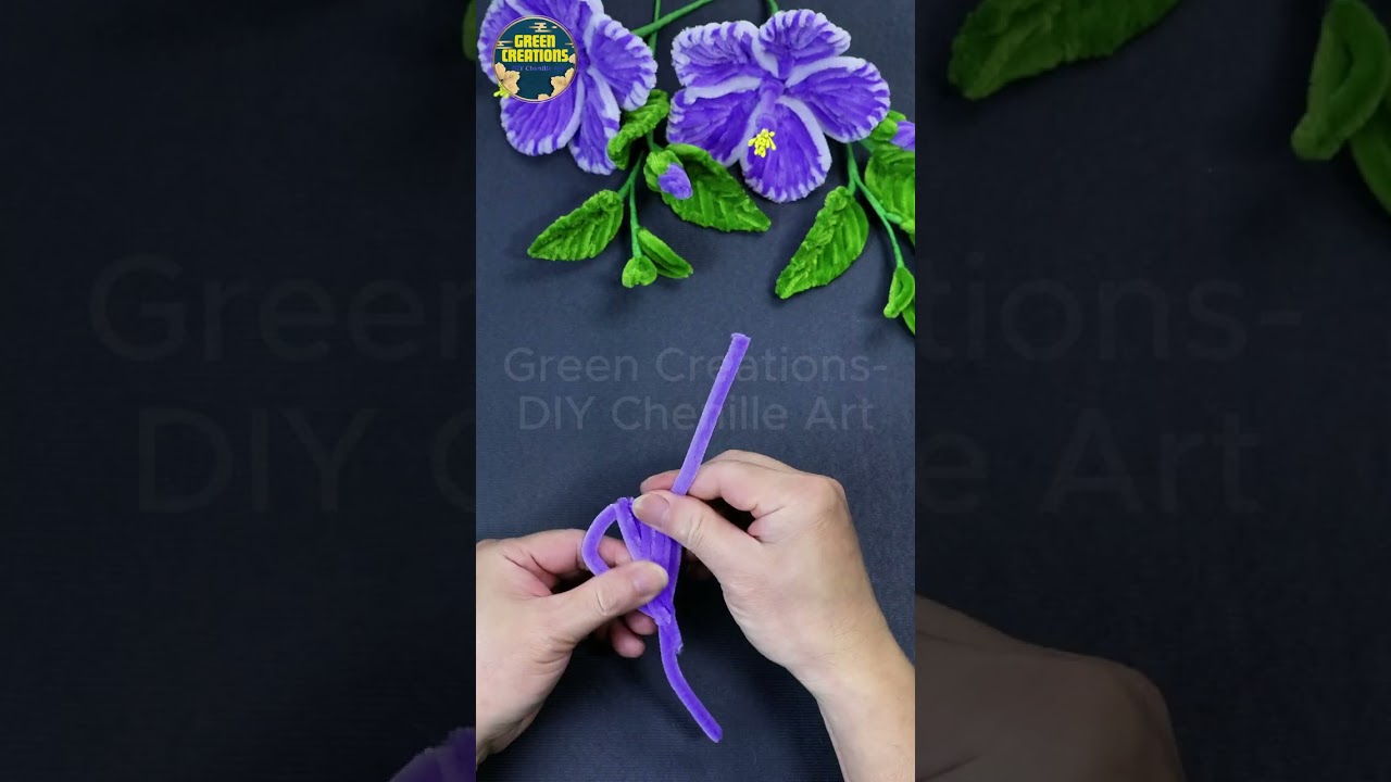 ✨ DIY Purple Hibiscus Flowers | Amazing Pipe Cleaner & Velvet Wire Flower Craft