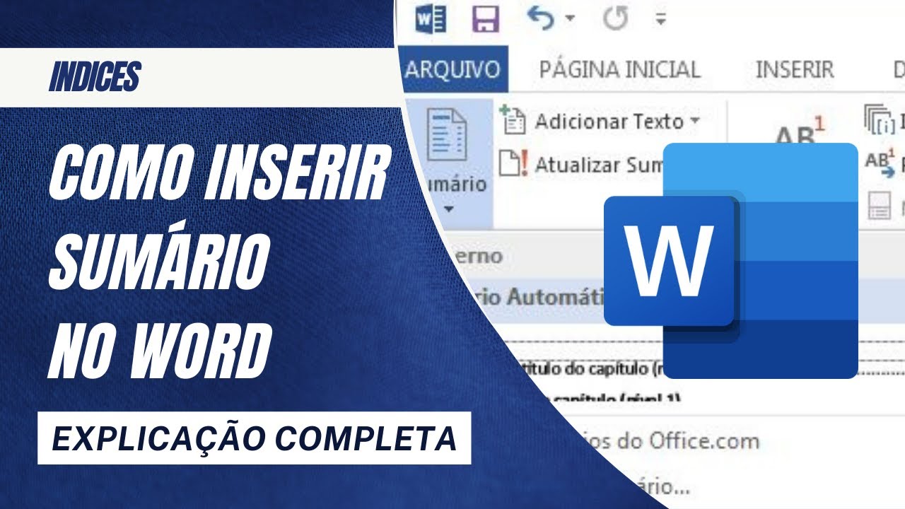 Sumário no Word (Índice Automático) - Como fazer - YouTube