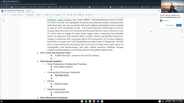 OCP DCF - Sustainability Workstream call (Nov 06, 2024)