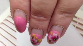 Russian Style Hardware Manicure AMAZING TRANSFORMATION, Gel Nails Infill & Vibrant Poppies Flowers screenshot 1