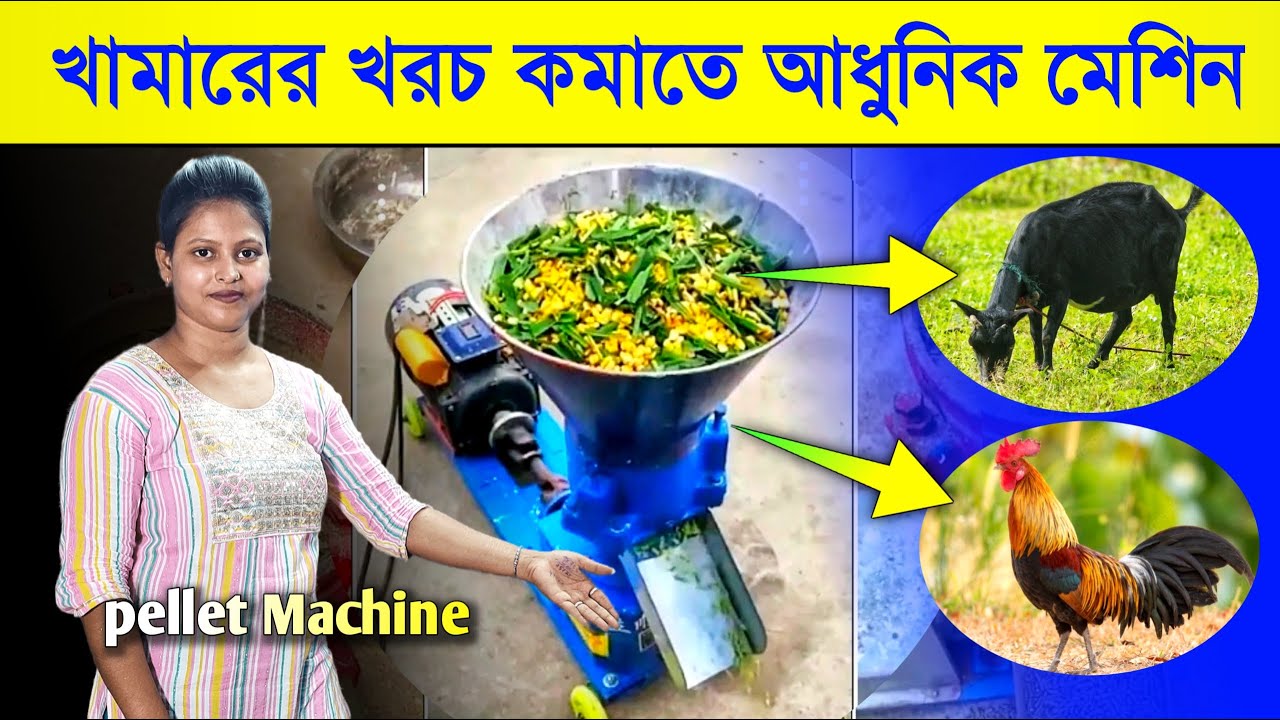 ফার্মে খাবার খরচ কমাতে আধুনিক মিশনের ব্যবহার | Pellet Feed Making Machine | Cattle Feed Making