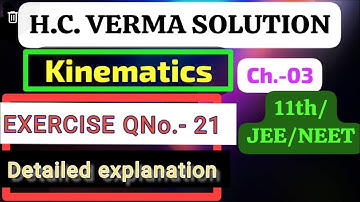 H.C. VERMA SOLUTION Kinematics Chapter 3 EXERCISE QNo.- 21
