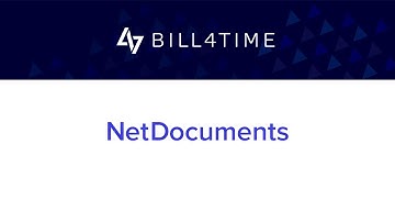 NetDocuments | Bill4Time - Integration