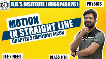 The displacement of a particle moving in a straight line is given by. The ratio of itsinitial...