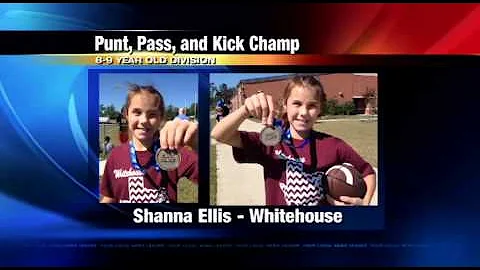 9 year old Shanna Ellis Punt, Pass, and Kick Winner