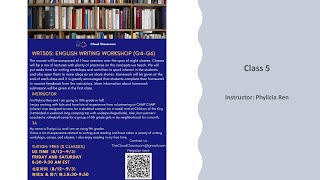 Class 5 of Cloud Classroom 2022 Summer, WRT305 - English Writing