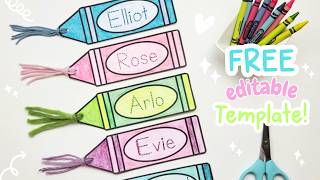 ✏️ DIY Crayon Bookmark Craft for Kids | Name Writing Activity
