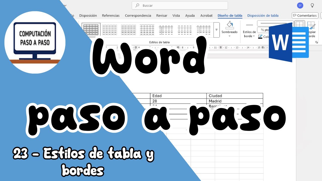 Cómo editar una tabla en Word (Estilos y bordes)