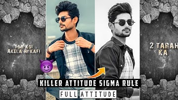 Full Attitude 😈 Killer Sigma Rule Status Video Editing | Russian Song Attitude Boy Girl Editing 🔥